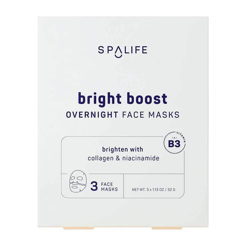 Spalife Bright Boost Overnight Face Masks 3-Pack