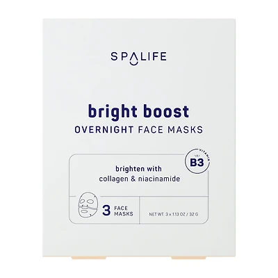 Spalife Bright Boost Overnight Face Masks 3-Pack