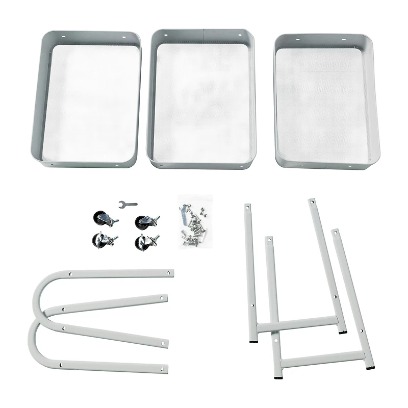 3-Tier Metal Rolling Cart