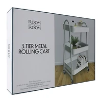 3-Tier Metal Rolling Cart