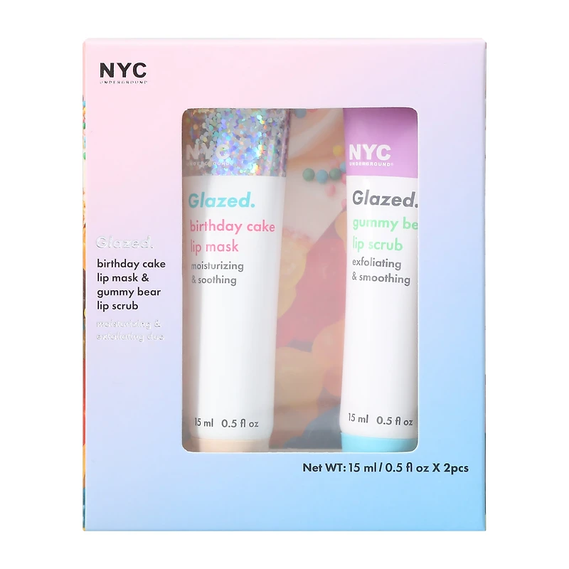NYC Underground® Glazed Lip Mask & Scrub 2-Pack Set
