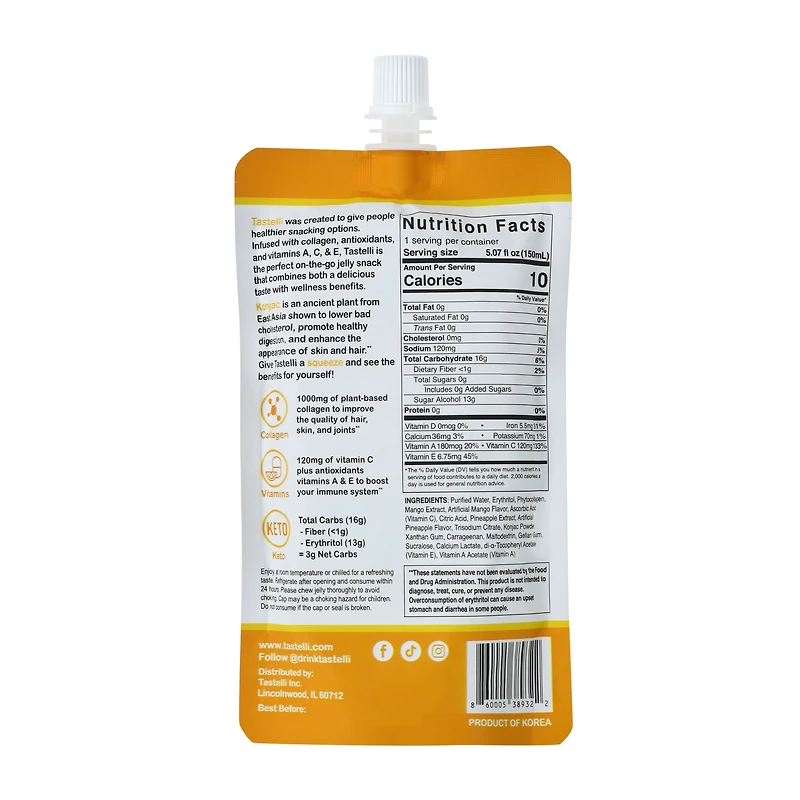 Tastelli™ Mango Pineapple Drinkable Konjac Jelly 5oz