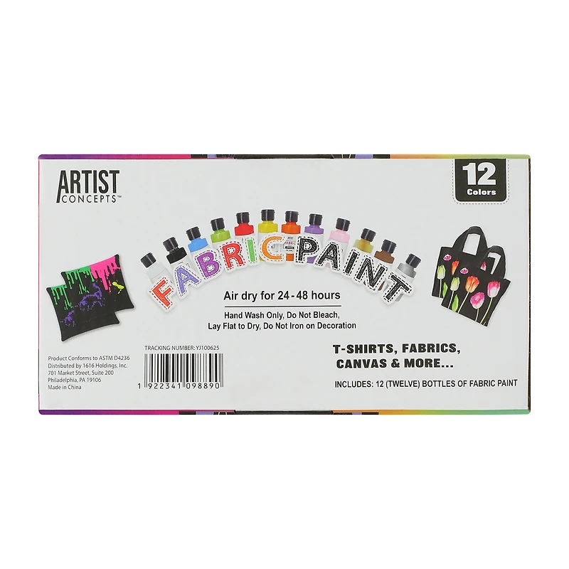 Artist Concepts™ Fabric Paint 12-Pack