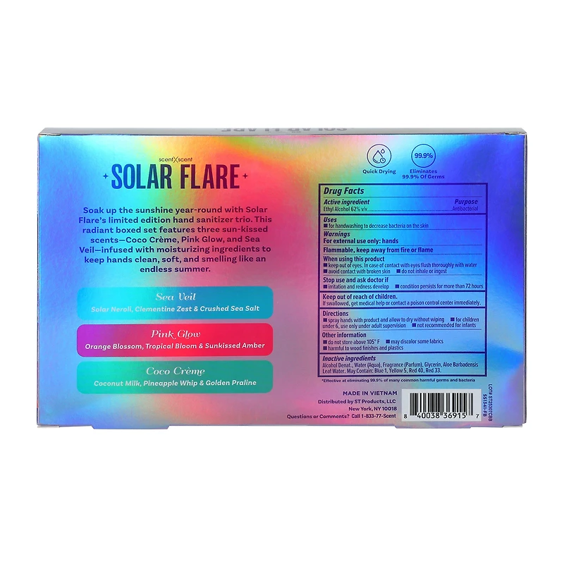Solar Flare Limited Edition Hand Sanitizer Sprays 3-Pack
