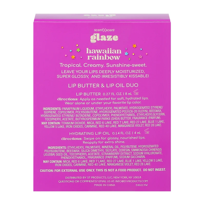 Glaze Hawaiian Rainbow Lip Butter & Oil Duo Set