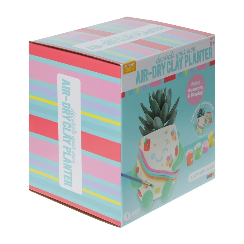 Sunny Crew Decorate Your Own Air-Dry Clay Planter Set