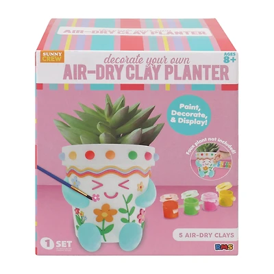 Sunny Crew Decorate Your Own Air-Dry Clay Planter Set