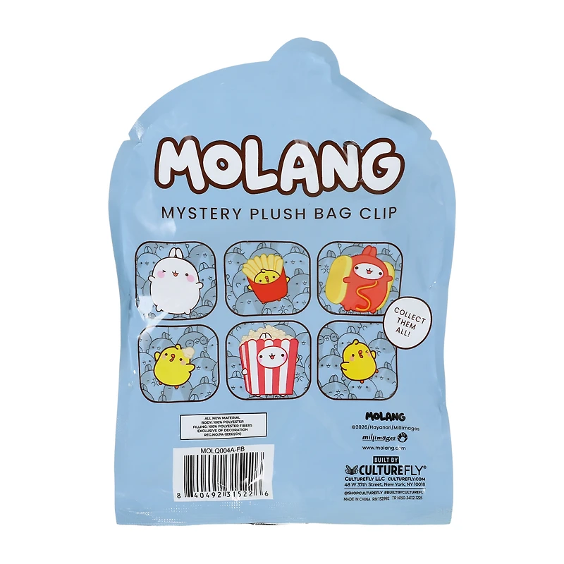 Molang Mystery Plush Bag Clip (Styles May Vary)