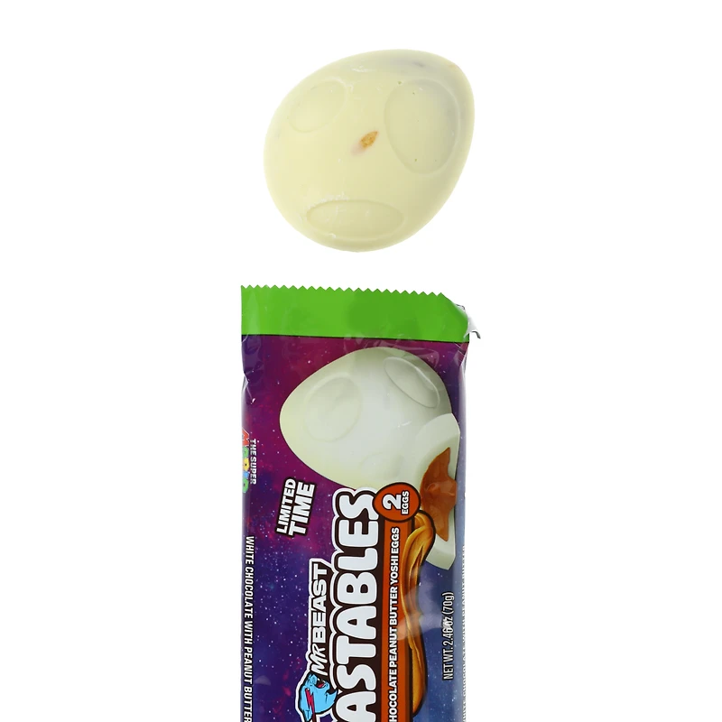 Mr. Beast Feastables The Super Mario Galaxy White Chocolate Peanut Butter Yoshi Eggs 2.4oz 2-Pack