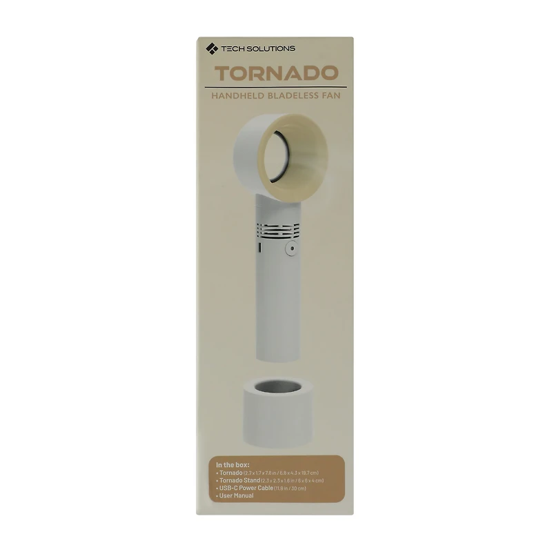 Tornado Bladeless Handheld Fan 2.7in x 7.8in