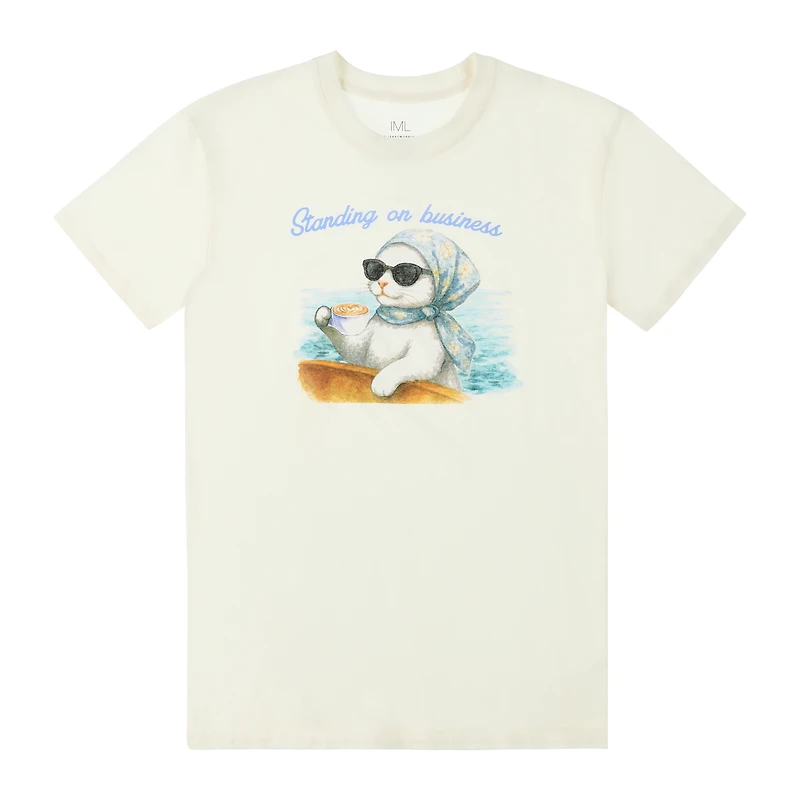 Standing On Business Cat Graphic Tee