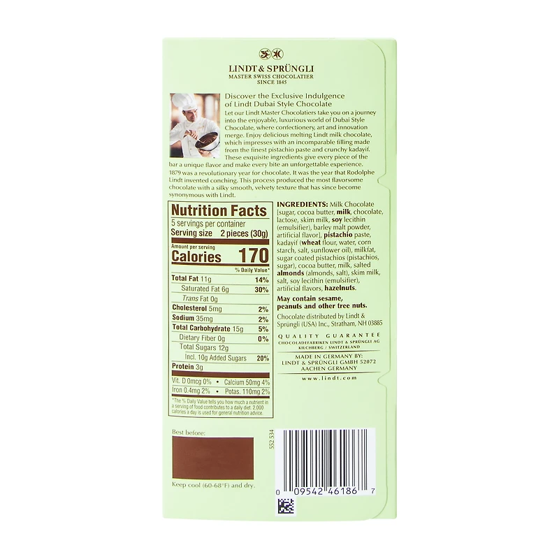 Lindt Dubai Style Chocolate 5.3oz