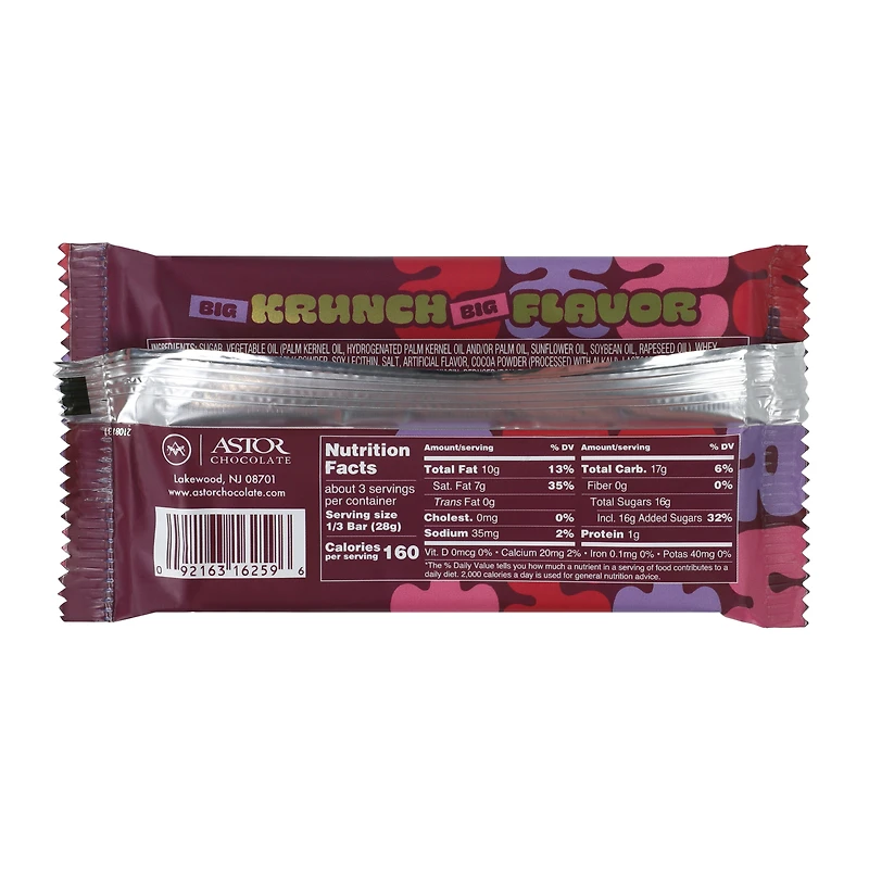 Gudlife By Astor Chocolate Dubai Style Mint Confection Cookies & Cream Krunch Chocolate 3oz