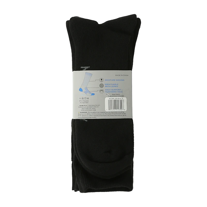 Young Mens Nine Fly Performance Crew Socks 3-Pairs