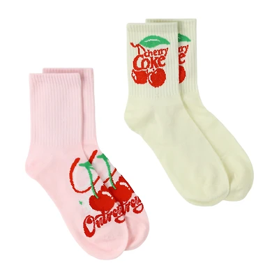 Branded Girls Mid-Crew Socks 2-Pack