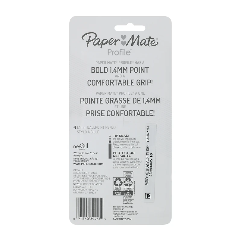 Paper Mate® Profile Ballpoint 4-Pack