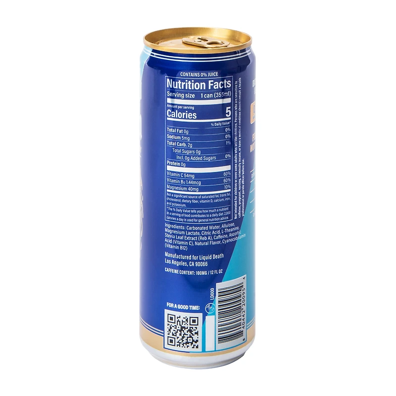 Liquid Death Tropical Terror Flavored Sparkling Energy Drink 12oz
