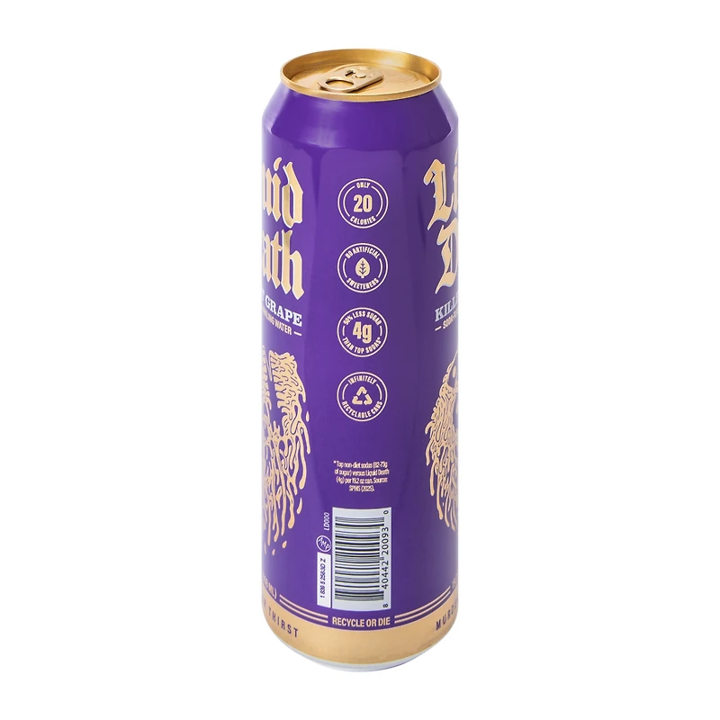 Liquid Death Killbert Grape Flavored Sparkling Water 19.2oz