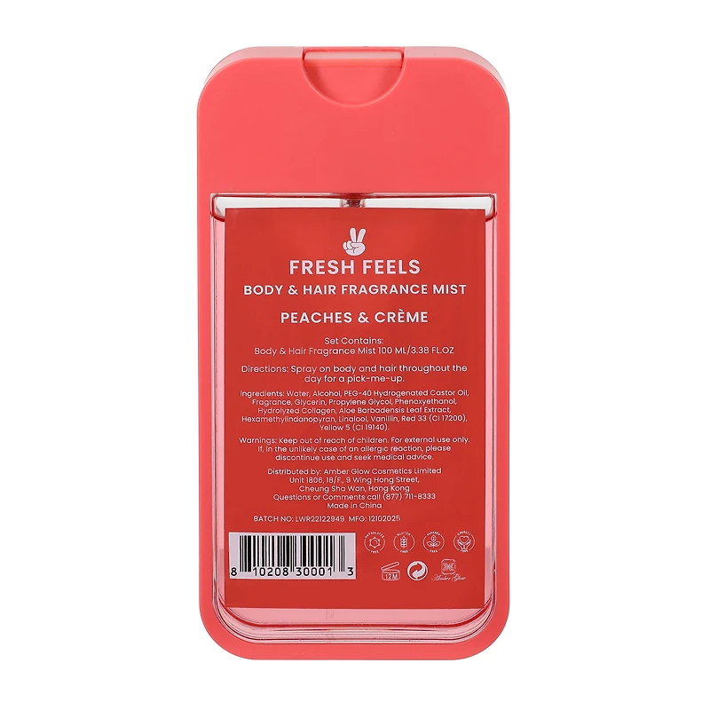 Fresh Feels Peaches & Crème Body & Hair Fragrance Mist 3.3oz