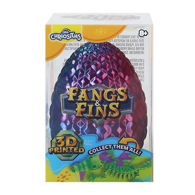 ORB Curiosities® 3D Printed Fangs & Fins Egg Toy (Styles May Vary)