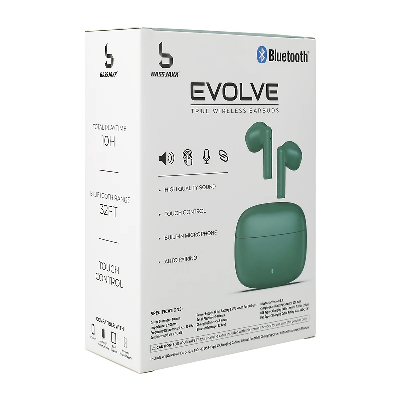 Bass Jaxx™ Evolve True Wireless Earbuds
