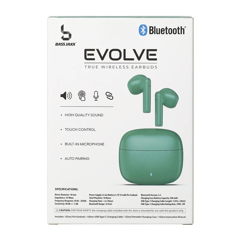 Bass Jaxx™ Evolve True Wireless Earbuds