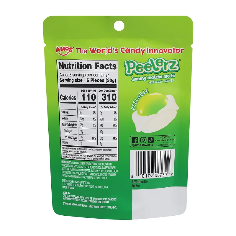 Amos® Peelerz® Matcha Mochi Gummy Candy 3oz