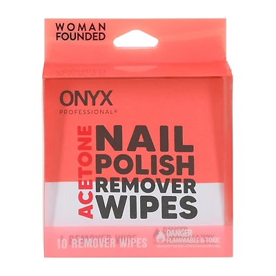 Onyx Professional® Acetone Nail Polish Remover Wipes 10-Pack