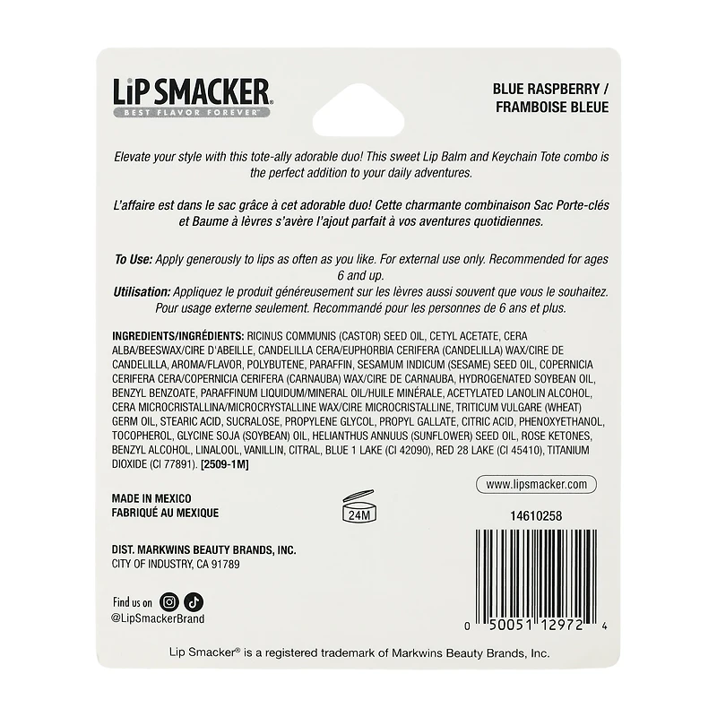Lip Smacker® Blue Raspberry Lip Balm & Tote Bag Set
