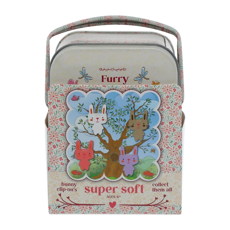 Furry Mystery Bunny Clip-On Tin (Styles May Vary)