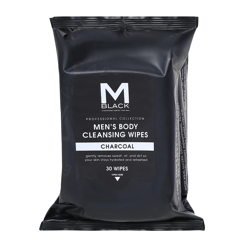 M Black™ Men's Body Cleansing Wipes 3-Pack