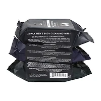 M Black™ Men's Body Cleansing Wipes 3-Pack