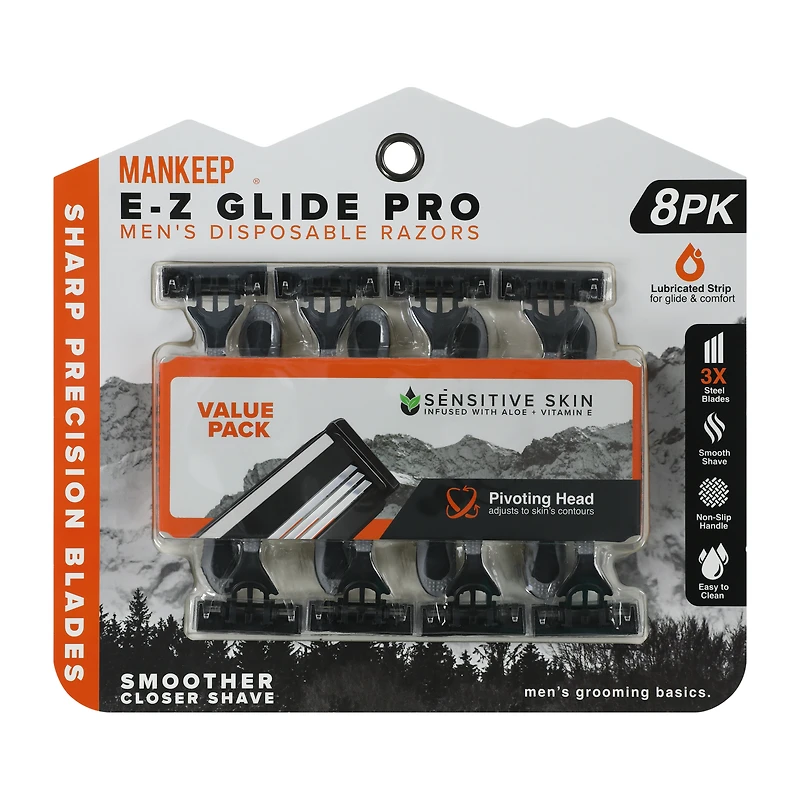 Mankeep® E-Z Glide Pro Disposable Razor 8-Pack
