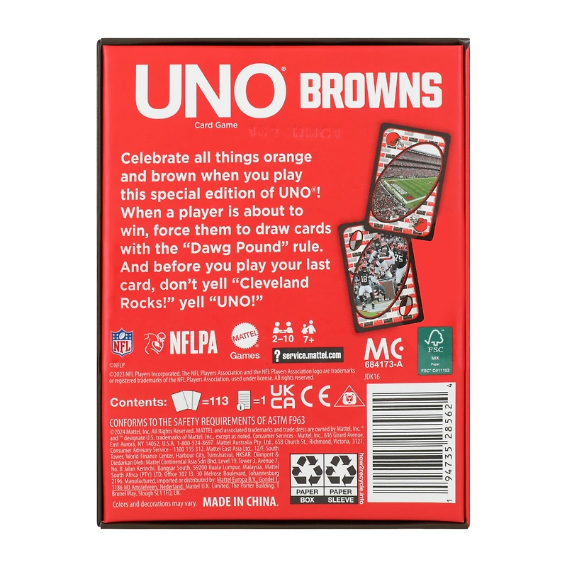 UNO® Fandom NFL Browns Card Game