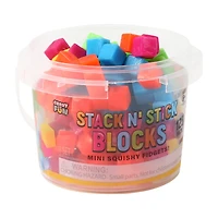 Stack N' Stick Blocks Mini Squishy Fidgets! Toy 125-Pack