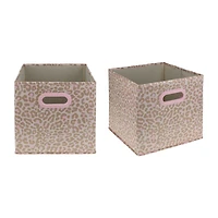 Cheetah Print Cube Storage Bins 2-Pack