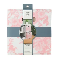 Toile Print Cube Storage Bins 2-Pack