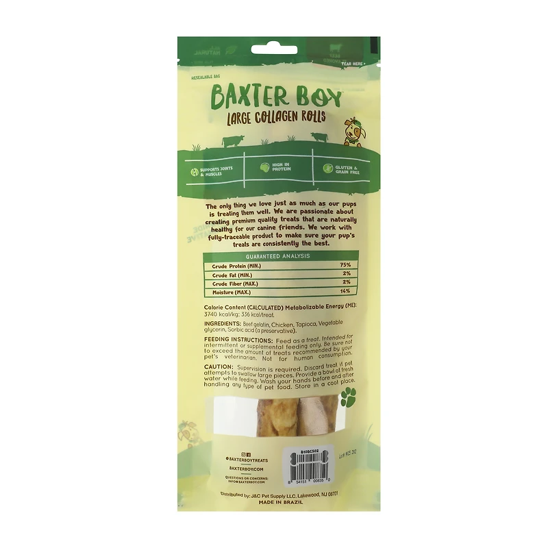 Baxter Boy™ Beef Large Collagen Rolls Dog Chews 2-Pack 4.3oz