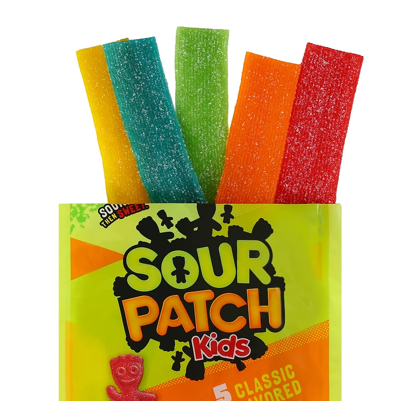 Sour Patch Kids 5 Classic Flavored Strips Candy 3.5oz