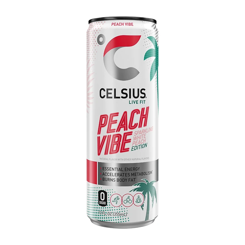 Celsius® Peach Vibe Energy Drink 12oz