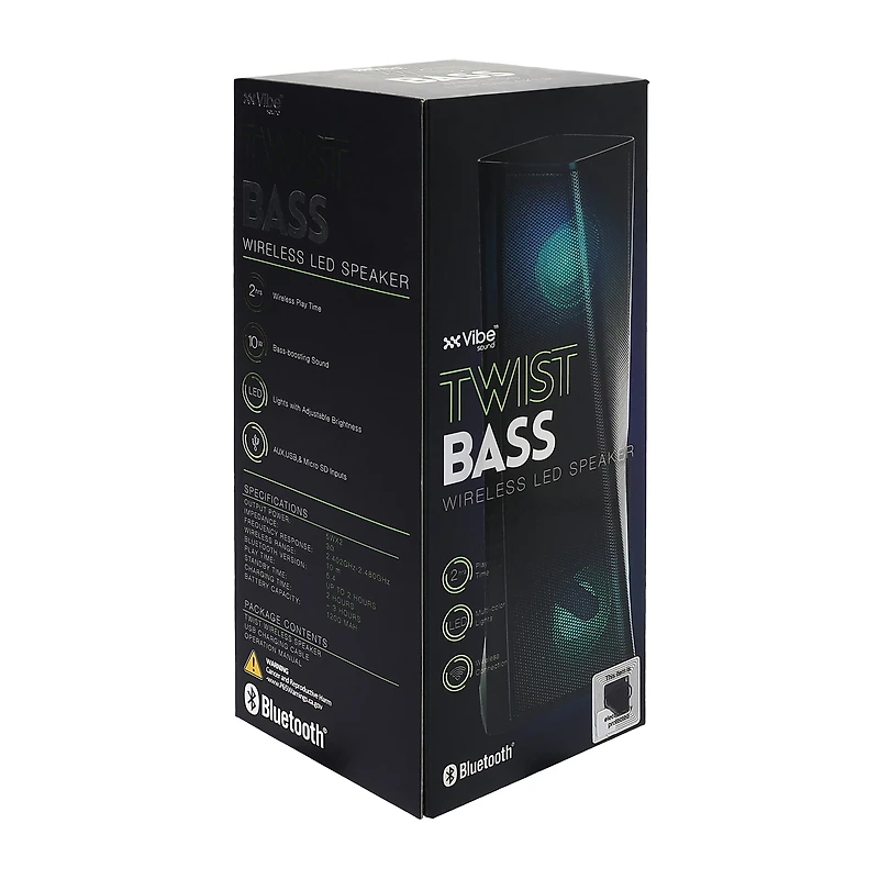 Vibe Sound™ Twist Bass Wireless LED Speaker