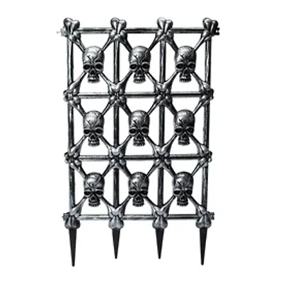 Skull Fence Halloween Decor 28.74in x 17.32in