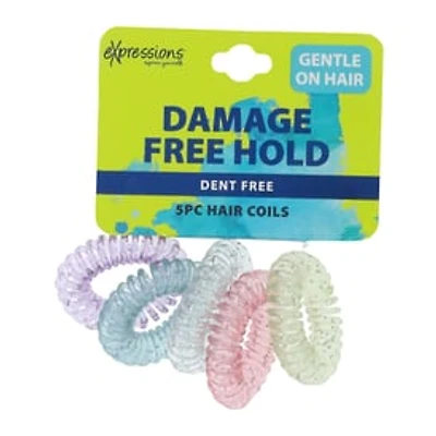 Damage-Free Coil Hair Ties 5-Pack - Pastels