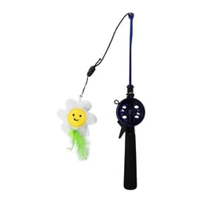 Fishing Rod Cat Toy With Plush Crinke Teaser
