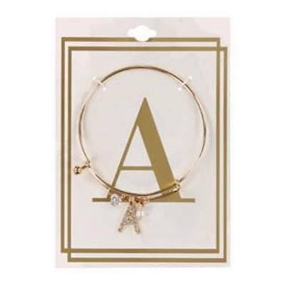 Letter A Diamond initial Charm Bracelet
