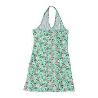 Green Floral Halter Dress