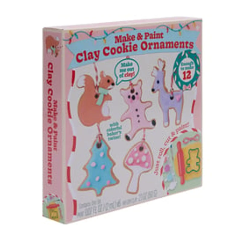 Make & Paint Clay Cookie Ornaments 12-Pack Set