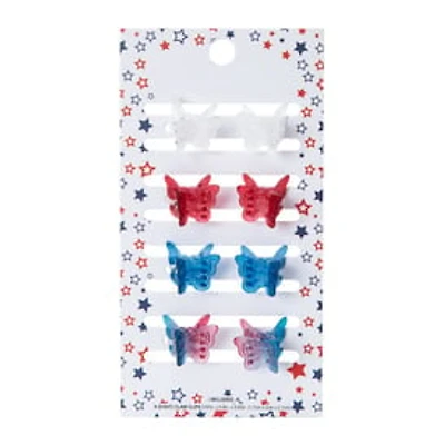 Americana Butterfly Hair Clips 8-Count