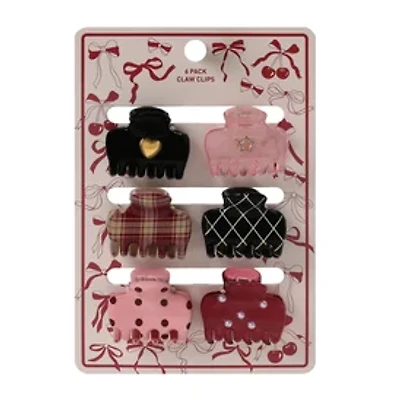 Novelty Mini Claw Clips 6-Pack