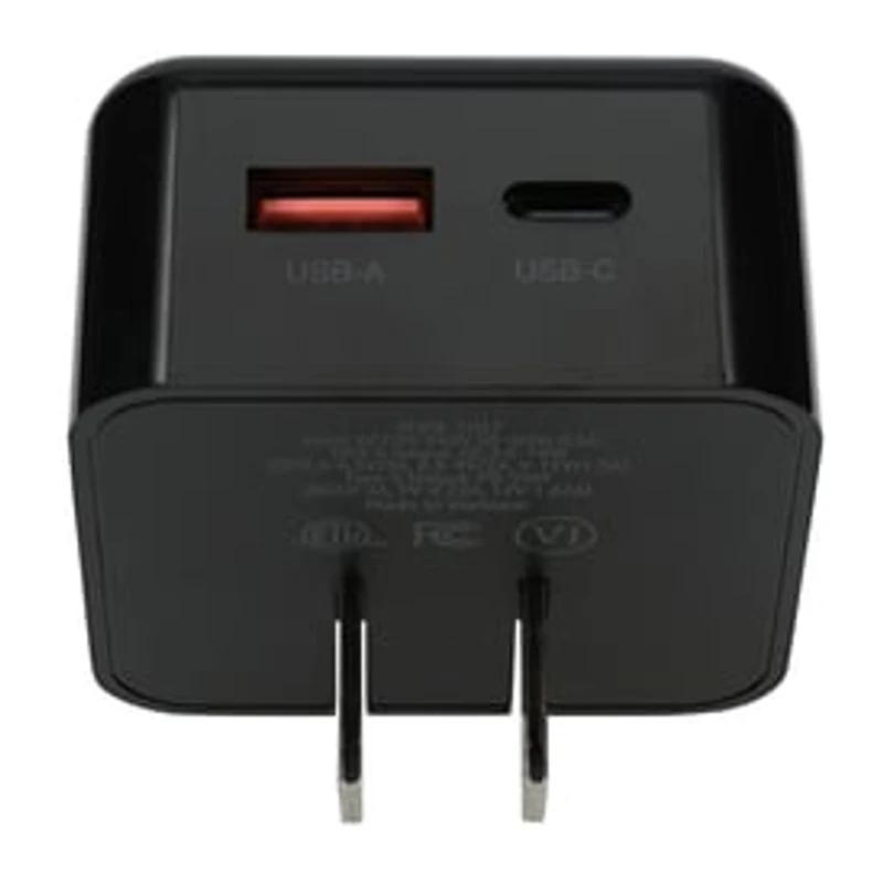 20W Power Delivery & Quick Charge USB-C USB Dual Port Wall Charger